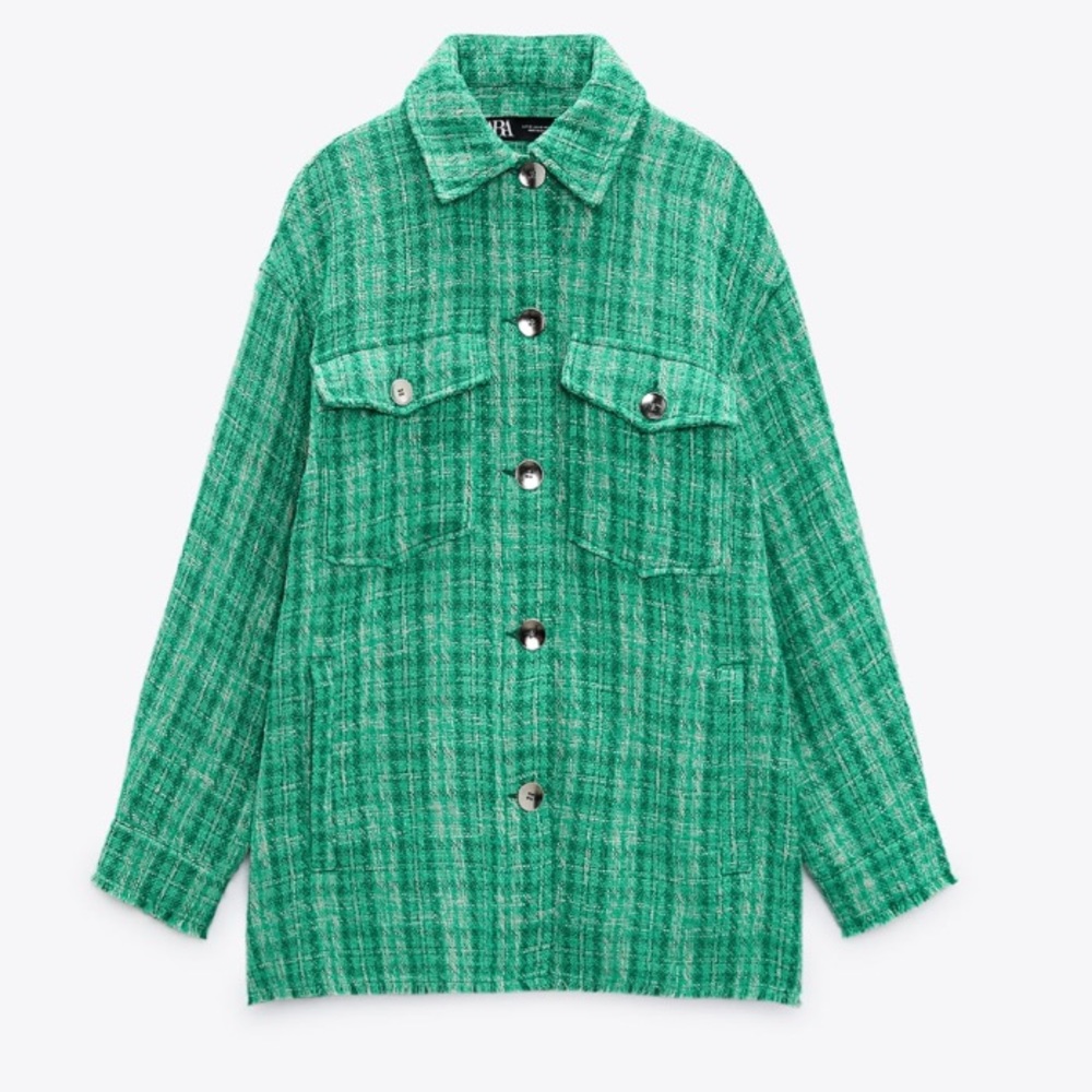 Woven plaid overshirt